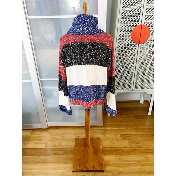 NWT GILI Multi Yarn Striped Oversized Turtleneck - Picture 2 of 10